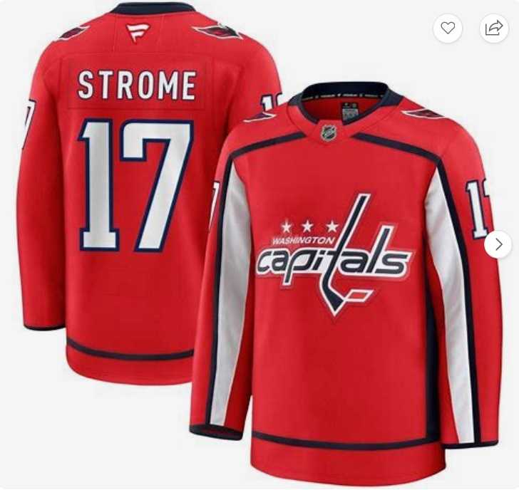 Men%27s Washington Capitals #17 Dylan Strome Red 2024-25 Home Stitched Jersey Dzhi